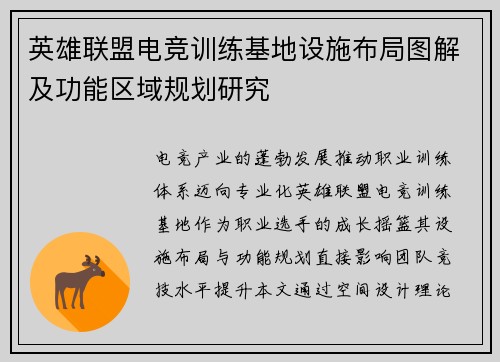 英雄联盟电竞训练基地设施布局图解及功能区域规划研究